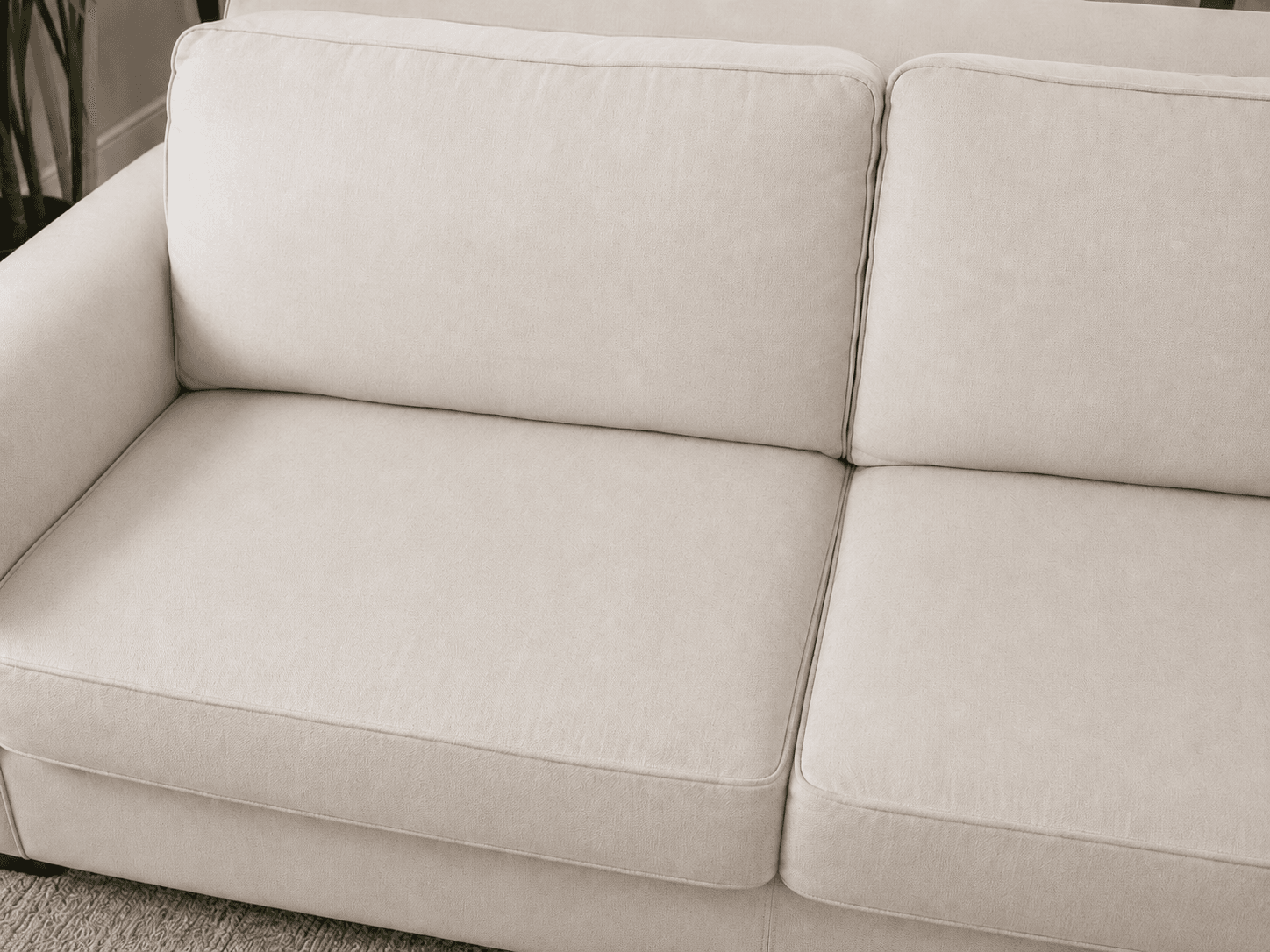 After upholstery cleaning showing clean couch seats in Perth